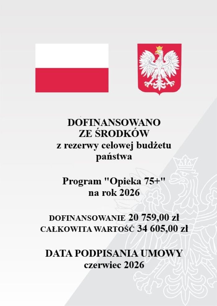 Plakat program „Opieka 75+” na rok 2026