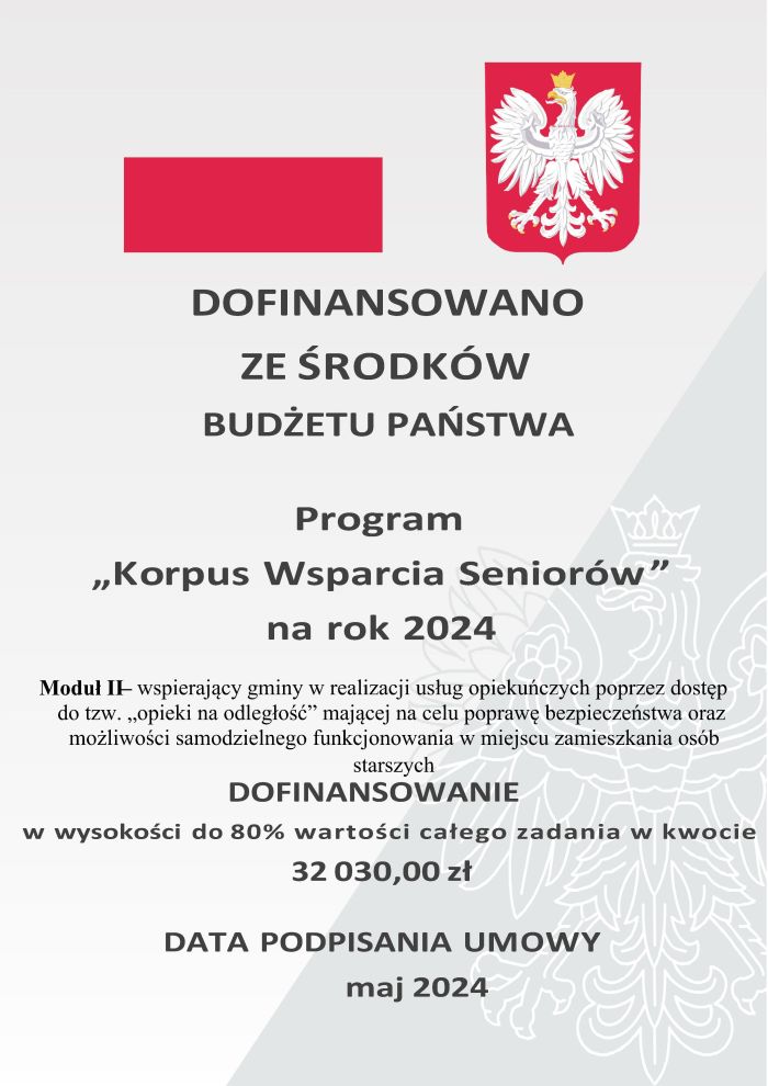 Plakat informacyjny - Korpus Wsparcia Seniorów na rok 2024
